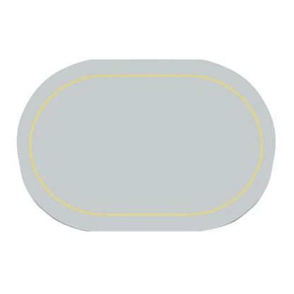 2Pcs Leather Oval Dining Food Mat Oil Proof Insulation Restaurant Table Home Hotel Non Slip Bowl Pad Placemat Light Gray