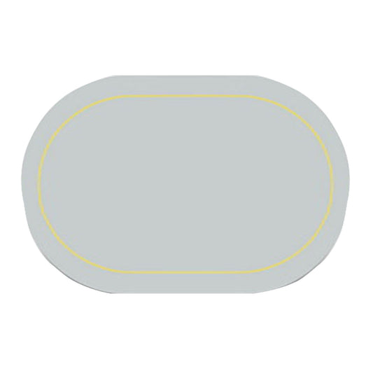 2Pcs Leather Oval Dining Food Mat Oil Proof Insulation Restaurant Table Home Hotel Non Slip Bowl Pad Placemat Light Gray
