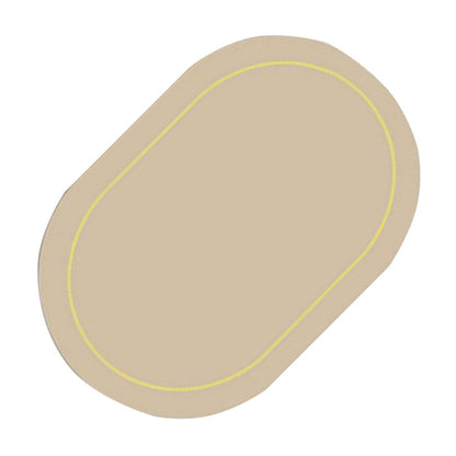 2Pcs Leather Oval Dining Food Mat Oil Proof Insulation Restaurant Table Home Hotel Non Slip Bowl Pad Placemat Light Gray