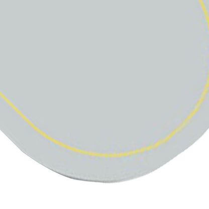 2Pcs Leather Oval Dining Food Mat Oil Proof Insulation Restaurant Table Home Hotel Non Slip Bowl Pad Placemat Light Gray