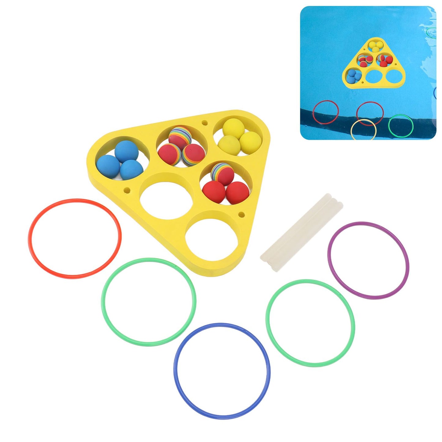 Ring Throw Pool Game Toy EVA Floating Foam with Balls for Kids Adults Water Sports Outdoor Party