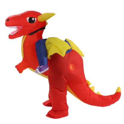 Inflatable Costume Dinosaur Riding Funny Costume Riding Blow Up Costume For Indoor Outdoor Adult 150‑190cm