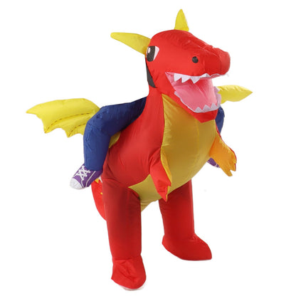 Inflatable Costume Dinosaur Riding Funny Costume Riding Blow Up Costume For Indoor Outdoor Middle Child 120-140cm