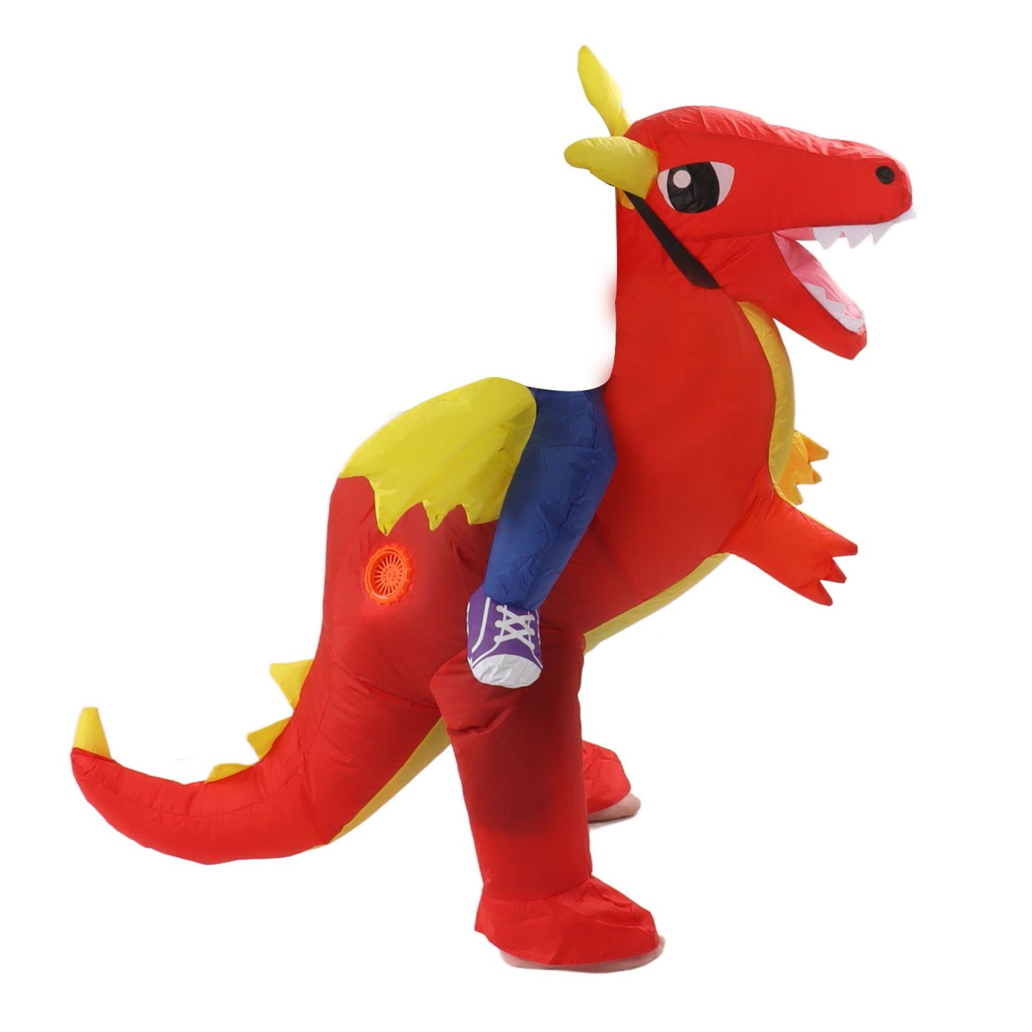 Inflatable Costume Dinosaur Riding Funny Costume Riding Blow Up Costume For Indoor Outdoor Middle Child 120-140cm