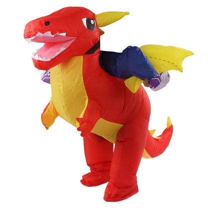 Inflatable Costume Dinosaur Riding Funny Costume Riding Blow Up Costume For Indoor Outdoor Middle Child 120-140cm