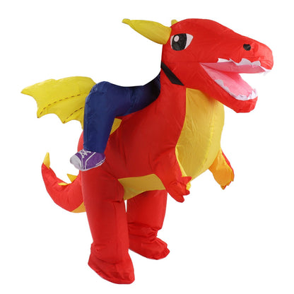 Inflatable Costume Dinosaur Riding Funny Costume Riding Blow Up Costume For Indoor Outdoor Middle Child 120-140cm