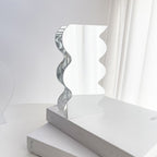 Flower Vase Modern Acrylic Decorative Unique Wavy Shape Vase for Bedroom Living Room Table Mirror