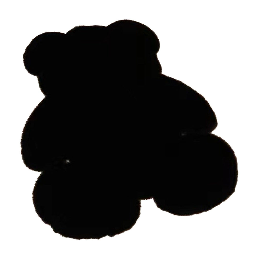 Cute Bedroom Rug Soft Bear Shaped Shaggy Floor Mat for Kids Teen Girls Room Floor Living Room Black 45x60
