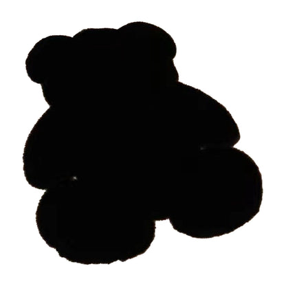 Cute Bedroom Rug Soft Bear Shaped Shaggy Floor Mat for Kids Teen Girls Room Floor Living Room Black 45x60