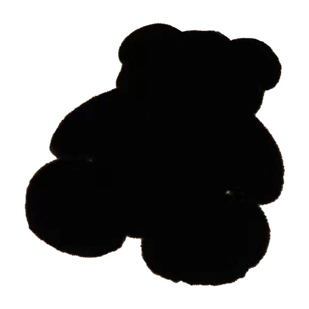 Cute Bedroom Rug Soft Bear Shaped Shaggy Floor Mat for Kids Teen Girls Room Floor Living Room Black 45x60