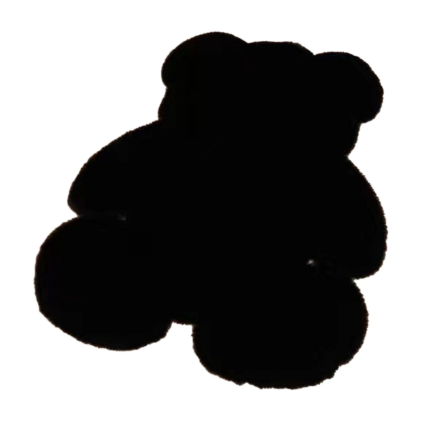 Cute Bedroom Rug Soft Bear Shaped Shaggy Floor Mat for Kids Teen Girls Room Floor Living Room Black 45x60