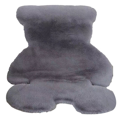Cute Bedroom Rug Soft Bear Shaped Shaggy Floor Mat for Kids Teen Girls Room Floor Living Room Gray 45x60