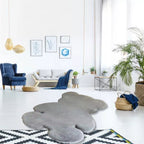 Cute Bedroom Rug Soft Bear Shaped Shaggy Floor Mat for Kids Teen Girls Room Floor Living Room Gray 45x60
