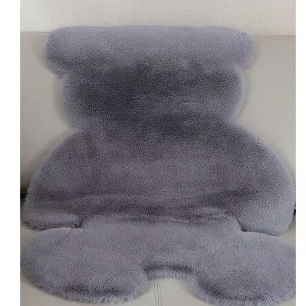 Cute Bedroom Rug Soft Bear Shaped Shaggy Floor Mat for Kids Teen Girls Room Floor Living Room Gray 45x60