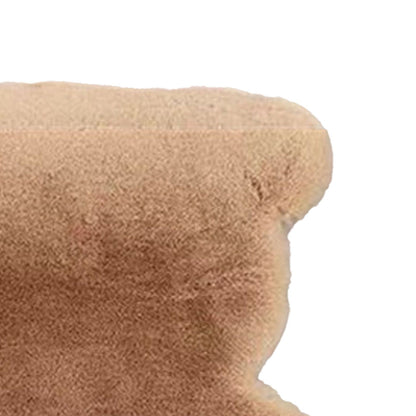 Cute Bedroom Rug Soft Bear Shaped Shaggy Floor Mat for Kids Teen Girls Room Floor Living Room Khaki 45x60