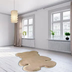 Cute Bedroom Rug Soft Bear Shaped Shaggy Floor Mat for Kids Teen Girls Room Floor Living Room Khaki 45x60