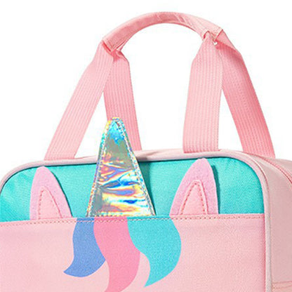 Children Lunch Bag Kindergarten Students Cartoon Portable Insulated Thermal Lunch Box Bag Pink