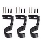 3PCS Adjustable Curtain Rod Brackets Iron Curtain Rod Support Hanger for Wall Black