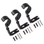 3PCS Adjustable Curtain Rod Brackets Iron Curtain Rod Support Hanger for Wall Black