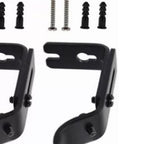 3PCS Adjustable Curtain Rod Brackets Iron Curtain Rod Support Hanger for Wall Black