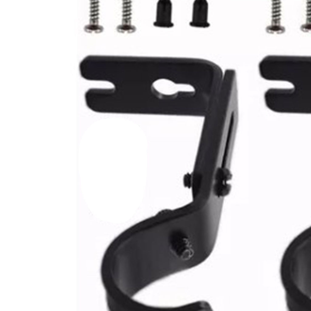 3PCS Adjustable Curtain Rod Brackets Iron Curtain Rod Support Hanger for Wall Black