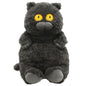 Cat Plush Toy Cute Soft Skin Friendly Fluffy Staring Short Plush Cat Hugging Sleeping Pillow for Home Black