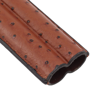 Cigar Case Holder PU Leather Brown 2 Finger Cigar Carrying Case with Front Pocket Portable for Anniversary Father's Day Gift