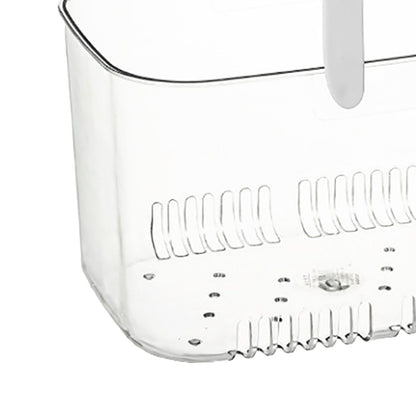 Clear Hand Basket Comfortable Handle Ventilation Holes Easy Access Versatile Fruit Storage Basket for Camping White