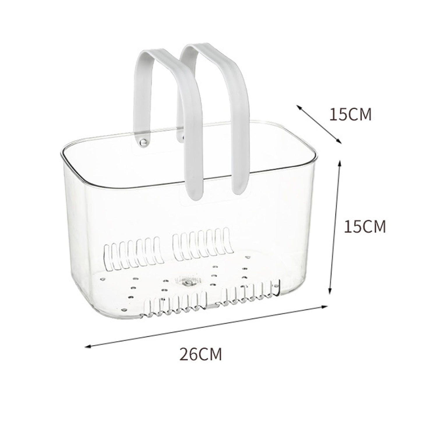 Clear Hand Basket Comfortable Handle Ventilation Holes Easy Access Versatile Fruit Storage Basket for Camping White