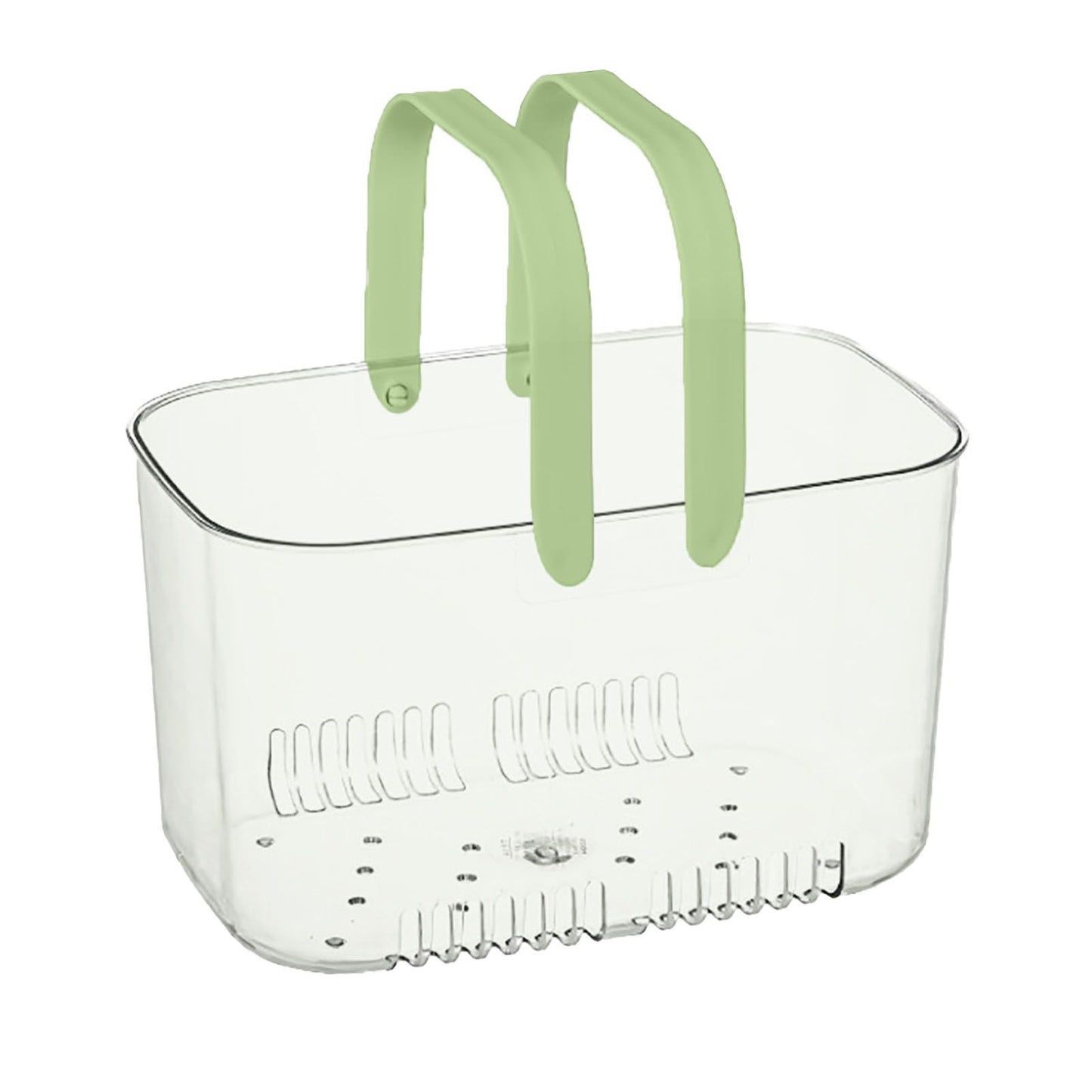 Clear Hand Basket Comfortable Handle Ventilation Holes Easy Access Versatile Fruit Storage Basket for Camping Green