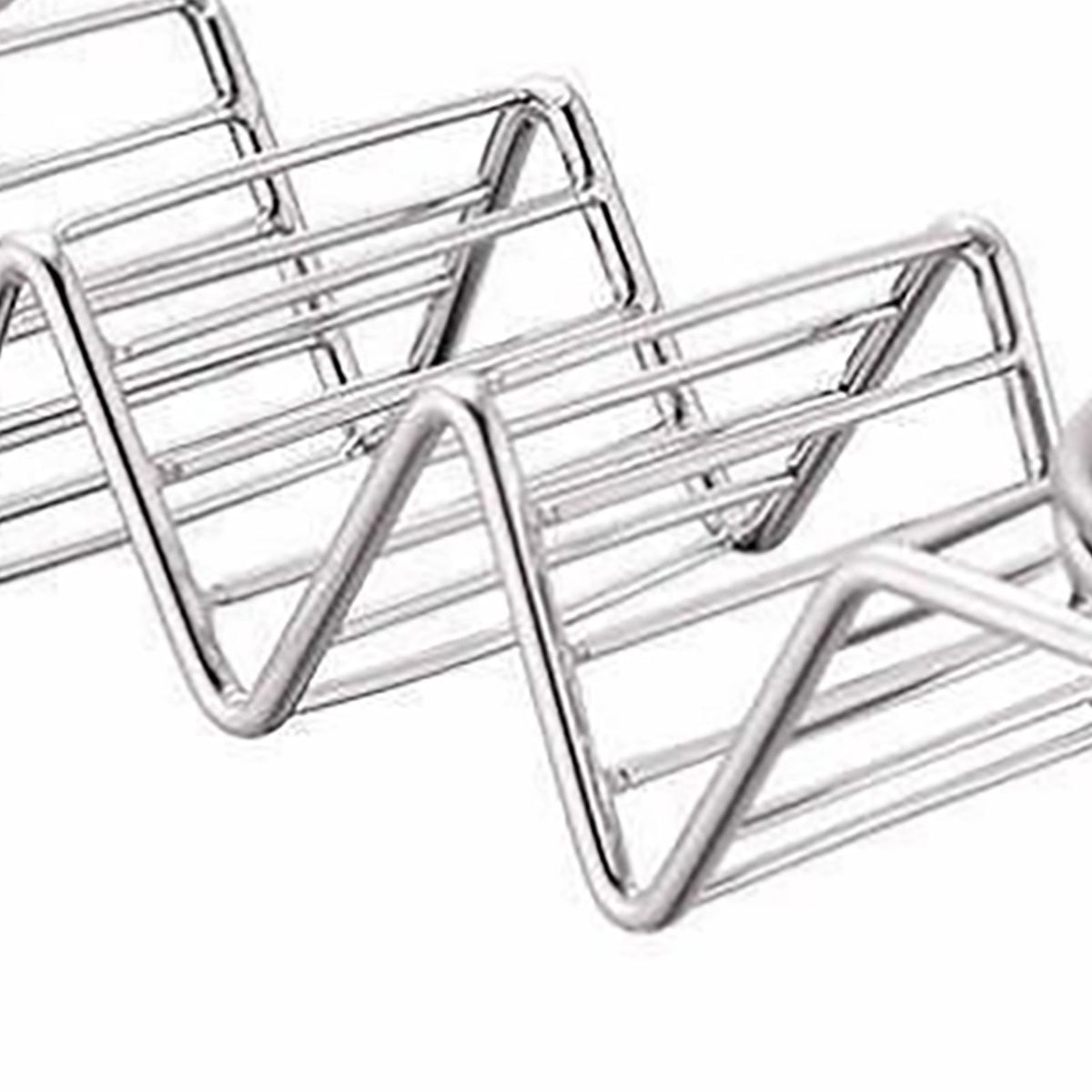 Taco Stand Stainless Steel 3 Grid V Shaped Glossy Taco Holder Rack for Kitchen Home with Double Side Sauce Cups