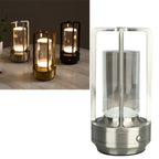 Cordless Table Lamp 3 Colors Stepless Dimming LED Table Lamp Rechargeable Touch Lamp Bedside Nightstand Lamp Silver