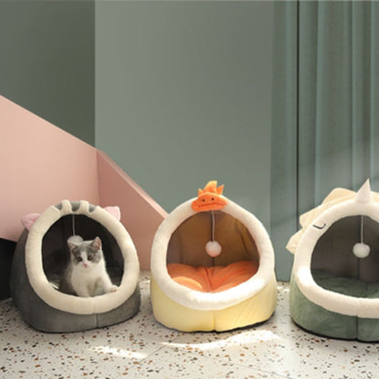Warm Cozy Pet Bed Non Slip Bottom Cat House Cushion Removable and Washable Pet Sleeping Nest Bed