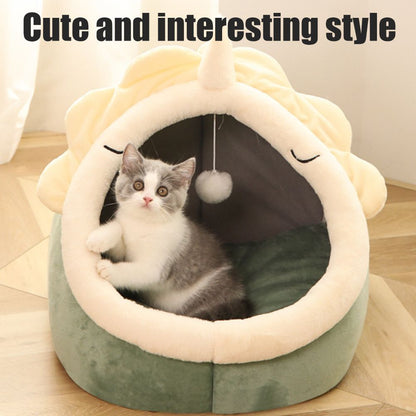 Warm Cozy Pet Bed Non Slip Bottom Cat House Cushion Removable and Washable Pet Sleeping Nest Bed