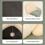 Warm Cozy Pet Bed Non Slip Bottom Cat House Cushion Removable and Washable Pet Sleeping Nest Bed