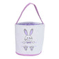 Cute Easter Bunny Canvas Basket Kids Easter Storage Gift and Egg Rabbit Basket for Children Party Decoration