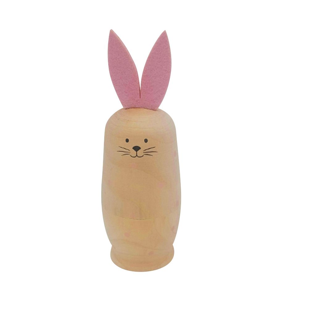 Russian Nesting Rabbit Dolls Toys Cartoon Cute Rabbit Animal Handmade Stacking Toys Easter Gifts for Children Kids