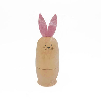 Russian Nesting Rabbit Dolls Toys Cartoon Cute Rabbit Animal Handmade Stacking Toys Easter Gifts for Children Kids