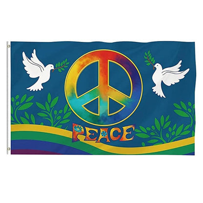 World Peace Flag 90 x 150 cm Large Polyester Peace Flag for Backyard Garden Playground