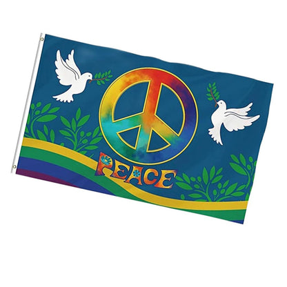 World Peace Flag 90 x 150 cm Large Polyester Peace Flag for Backyard Garden Playground
