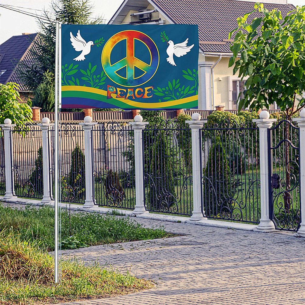World Peace Flag 90 x 150 cm Large Polyester Peace Flag for Backyard Garden Playground