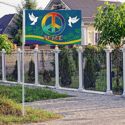 World Peace Flag 90 x 150 cm Large Polyester Peace Flag for Backyard Garden Playground