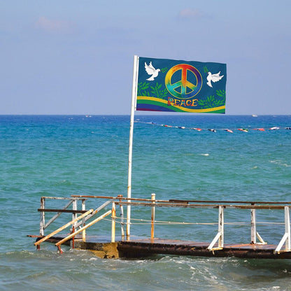 World Peace Flag 90 x 150 cm Large Polyester Peace Flag for Backyard Garden Playground