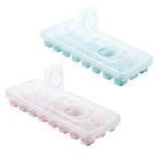 24 Grid Ice Cube Tray with Lid Covered Ice Cube Trays No Spill Ice Cube Cube Box Silicone Ice Cube Maker Tray