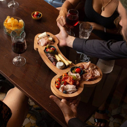 Wooden Food Tray Appetizer Tray Unique Shaped Wooden Serving Tray Decoration for Party Holiday Home Warming
