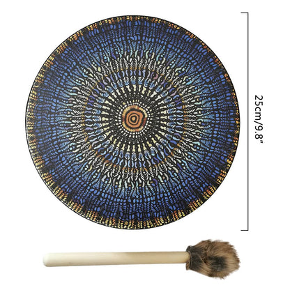Shaman Drum with Drum Stick Vegetarian Shaman Fire Drum Home Ornament Shamanic Drum Hand Drum for Kids Adults