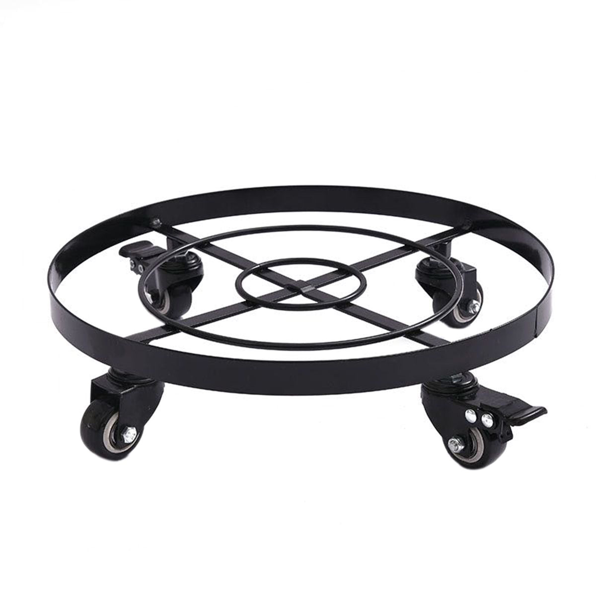 Mobile Flower Stand with Universal Wheels Metal Movable Flower Pot Stand