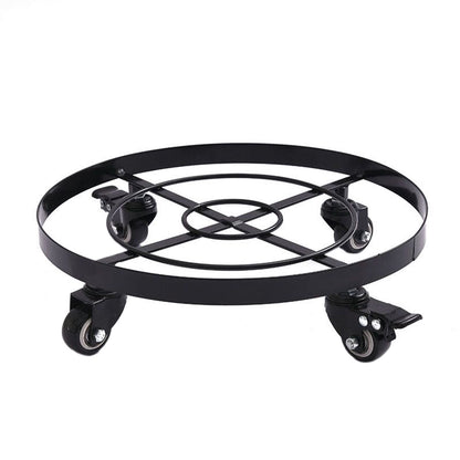 Mobile Flower Stand with Universal Wheels Metal Movable Flower Pot Stand