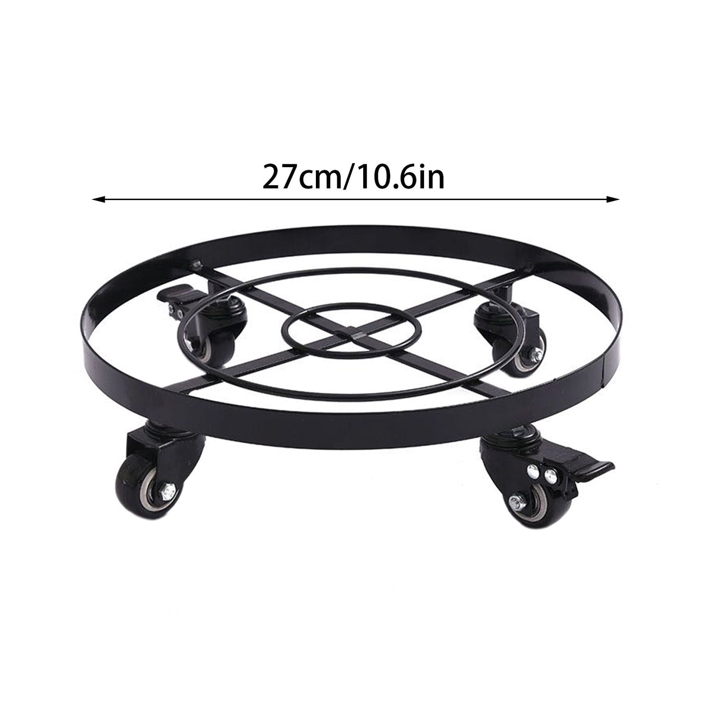 Mobile Flower Stand with Universal Wheels Metal Movable Flower Pot Stand