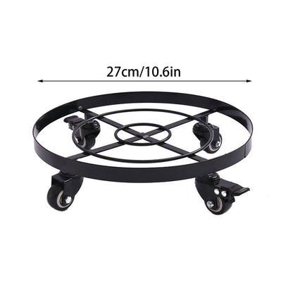 Mobile Flower Stand with Universal Wheels Metal Movable Flower Pot Stand